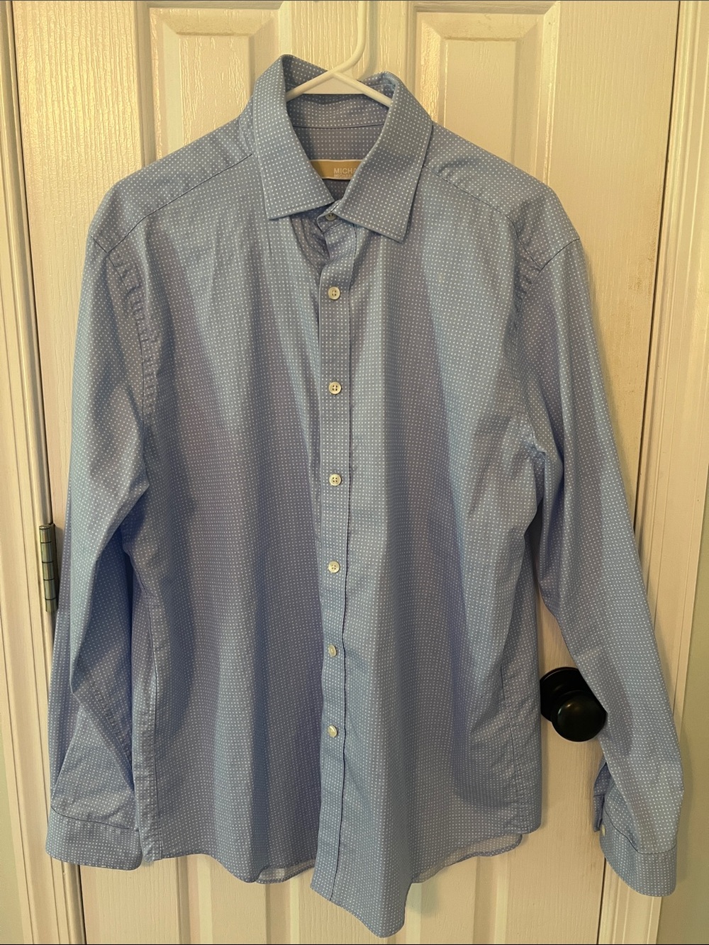 Michael Kors Light Blue Microdot Dress Shirt